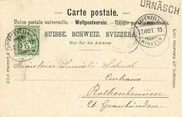 86D/3: Bahnpost Appenzell-Winkeln, Stabstempel Urnäsch (BP1120) - Chemins De Fer