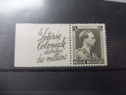 Belgie Belgique Publicité Pubs Pu 102 Loterie Coloniale 1938 - 1939 Mnh Neuf ** - Autres & Non Classés