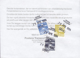Denmark GiroBank Indbetalingskort Line Cds. FARSØ POSTEKSP. 1994 Postsag (2 Scans) - Brieven En Documenten