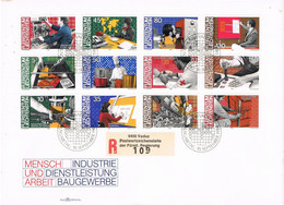 48670. Carta Certificada VADUZ (Liechtenstein) 1984. Trabajo E Industria. Complet Shet - Covers & Documents