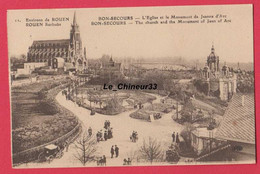 76 - BONSECOURS---L'Eglise Et Le Monument De Jeanne D'Arc-----animé - Bonsecours