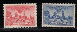 AUSTRALIA Scott # 159-60 MH - Proclamation Tree & View Of Adelaide - Ungebraucht