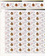 INDIA-NATIONAL MATHEMATICS DAY- RAMANUJAM- ERROR- COLOR VARIETY-2 FULL SHEETS OF 40 STAMPS- MNH- INDIA-2012-MNH-VKW-34 - Variétés Et Curiosités