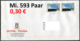 Andorra 2002 - Andorre 2002 -  Michel 593 Im Paar / Paire Auf Brief - Sur Lettre - Oo Used Gebruik Oblit. - Covers & Documents