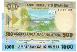 SET Rwanda 500 & 1000 Francs 2019 UNC - Rwanda