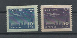 SUECIA   YVERT  AEREO  4/5   MH  * - Unused Stamps