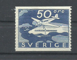 SUECIA   YVERT  AEREO  6   MH  * - Unused Stamps