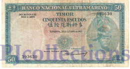 TIMOR 50 ESCUDOS 1967 PICK 27a VF - Timor