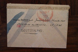 Allemagne France 1944 Eberswalde LAGER Censure Ae Cover Reich STO GEMEINSCHAFTSLAGER Cachet OKW Encre Rouge - Guerre De 1939-45