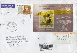 ROMANIA: Big Cover Returned From U. S. A. - Registered Shipping! - Cartas & Documentos