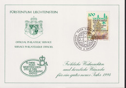 1994 Liechtenstein Offizielle Glückwunschkarte Nr. 28, Zum: LI 1017, Mi: LI. 1075 - Lettres & Documents