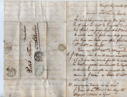 TB 3953 - 1853 - LAC - Lettre Taxée 25 Cts - Mr MÜLLER à LE CREUZOT Pour Me PETIT Notaire à CHAROLLES - 1849-1876: Klassik