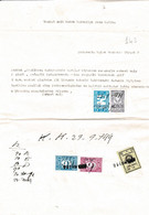 Turkey & Ottoman Empire - Turkish Air Agency Aid Stamp & Rare Document With Stamps - 143 - Lettres & Documents