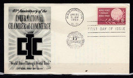 FDC 40th Anniversary Of The International Chamber Of Commerce Washington First Day Of Issue - 1951-1960