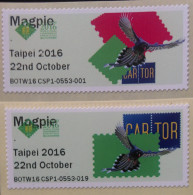 2016 PHILATAIPEI World Stamp Exhibition Test ATM Stamps-Taiwan Blue Magpie Bird Unusual - Automaatzegels [ATM]