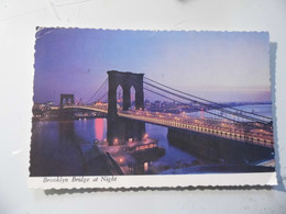 Cartolina Viaggiata "N.Y. Brooklyn Bridge At Night" 1978 - Bridges & Tunnels