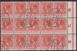 1934-1938. NEDERLAND. 7½ CENT In 15-block Overprinted  „COUR PERMANENTE DE JUSTICE INTERNA... (Michel Di. 11) - JF529206 - Service