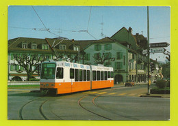 GENEVE Tram Tramway Motrice Prototype Düwag Au Rondeau De Carouge En 1984 PUB Fourrures Scheidegger Austin Mini - Carouge
