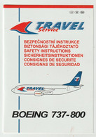 Safety Card Canaria Travel Service Boeing 737-800 The Biggest Czech Airline Company - Consignes De Sécurité