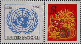 UNITED NATIONS 2020 - NATIONS UNIES - ONU - LUNAR YEAR OF THE RAT - ANNEE LUNAIRE DU RAT- NEUF** MNH - Neufs