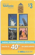 Ecuador - Bell South - Tarifas Internacionales Reducidas, Gem5 Black, 2002, 3$, Used - Ecuador