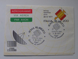 Aerogram Enveloppe Italy 1977 / Satellite Communication - Other & Unclassified