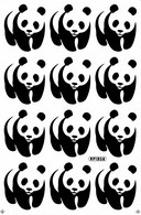 Pandabär Tiere Aufkleber / Panda Bear Sticker A4 1 Bogen 27 X 18 Cm ST544 - Scrapbooking