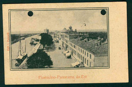 G079 - FIUMICINO - ROMA PANORAMA DA EST 1907 - NB FORI SULLA CARTOLINA - Fiumicino