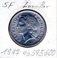 France. 5 Francs Lavrillier Aluminium 1947 - 5 Francs