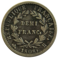 F17703.1 - FRANCE - Demi-franc Napoléon 1er - Tête Laurée - 1808 B - 1/2 Franc