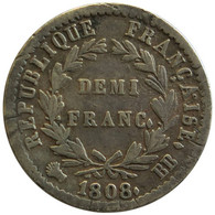 F17704.1 - FRANCE - Demi-franc Napoléon 1er - Tête Laurée - 1808 BB - 1/2 Franc