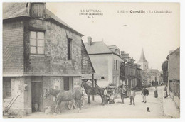 Cpa Ourville - La Grande-rue ( Maréchal-ferrant / Pub Chocolat Ibled ) - Ourville En Caux