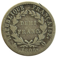 F17713.1 - FRANCE - Demi-franc Napoléon 1er - Tête Laurée - 1808 Q - 1/2 Franc