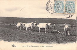 AGRICULTURE - Attelage - A La Campagne - Le Labourage - Boeuf - Carte Postale Ancienne - Wagengespanne