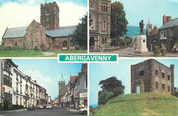Postcard Wales Abergavenny Multi View - Monmouthshire