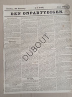 Dendermonde - Krant/Journal - Den Onpartydigen -  30-1-1842 (P326) - Informaciones Generales