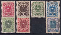 AUSTRIA 1920/21 - MLH - ANK 312y-318y, 320y - Unused Stamps