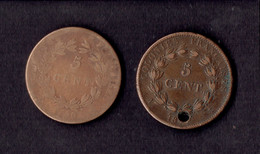 COLONIES GENERALES - CHARLES X 5 CENTIMES 1830A BEAU - LOUIS PHILIPPE 5 CENTIMES 1841A PERCEE SINON TTB - Franse Koloniën (1817-1844)