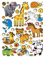 Safari Zoo Tiere Aufkleber Metallic Look / Africa Animal Sticker 13x10 Cm ST110 - Scrapbooking