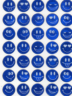 Smilies Smiley Smile  Blau Aufkleber Metallic Look /  Sticker 13x10 Cm ST427 - Scrapbooking