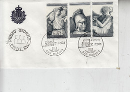 SAN MARINO 1981 -  Sassone  1075/79 - Virgilio - Arte  Scultura - Lettres & Documents