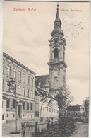 C4259) STOCKERAU - NÖ - SCHULE U. Pfarrkirche U. Kinder Am Holzzaun Mit Straße ALT 1906 - Stockerau