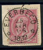 BELGIQUE - COB 46 - 10C ROSE RELAIS A ETOILES EVERBECQ - 1884-1891 Leopold II.