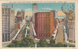 Grand Circus Park Showing Washington Blvd. And Statler Hotel, Detroit, Michigan - Detroit