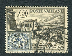 VATICANO 1952 CENTENARIO STATO PONTIFICIO 50 L. USATO - Oblitérés