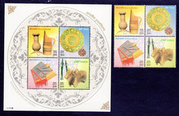 INDIA 2002 HANDICRAFTS Of INDIA, ART HANDLOOM TEXTILE 4v SET + Miniature Sheet MNH, P.O Fresh & Fine - Altri & Non Classificati