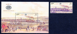India 2002 150th Anniversary Of Indian Railways 1v STAMP + MS MINIATURE SHEET MNH As Per Scan - Altri & Non Classificati