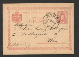 KINGDOM ROMANIA TO AUSTRIA - POSTCARD - STATIONERY - 1896. - Other & Unclassified