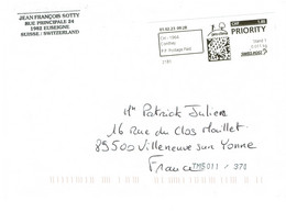 CURIOSITE / FRANCE 01.02.2023  / TEST AUTOMATION TM5011 / 370  // Mais Enveloppe Postée De SUISSE +++ - Briefe U. Dokumente