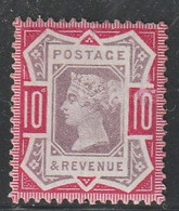 Grande Bretagne - N°102 * (1887-1900) 10d Rouge Carminé Et Violet Brun - Neufs